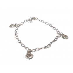 Pulsera de plata con con conchas de vieira - 2-3T