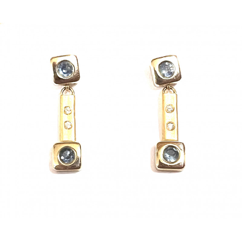 Pendientes oro colgar con cierre de presión