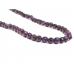 Collar corto de ágatas violeta con colgante de resina y plata  6-454