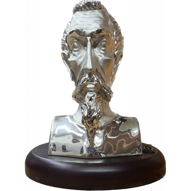 Busto plata bilaminada Quijote con peana