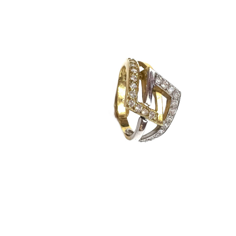 Anillo oro bicolor con  circonitas - 158386