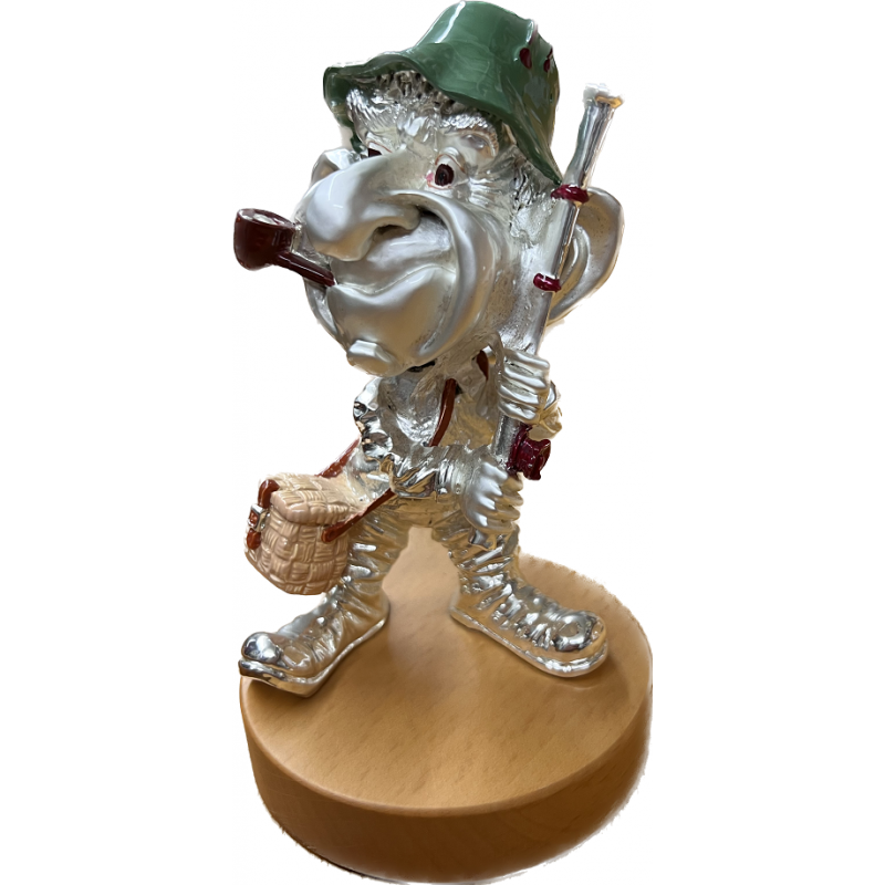 Figura Pescador en plata y esmalte
