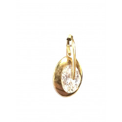 Pendientes oro con circonita y cierre de presión