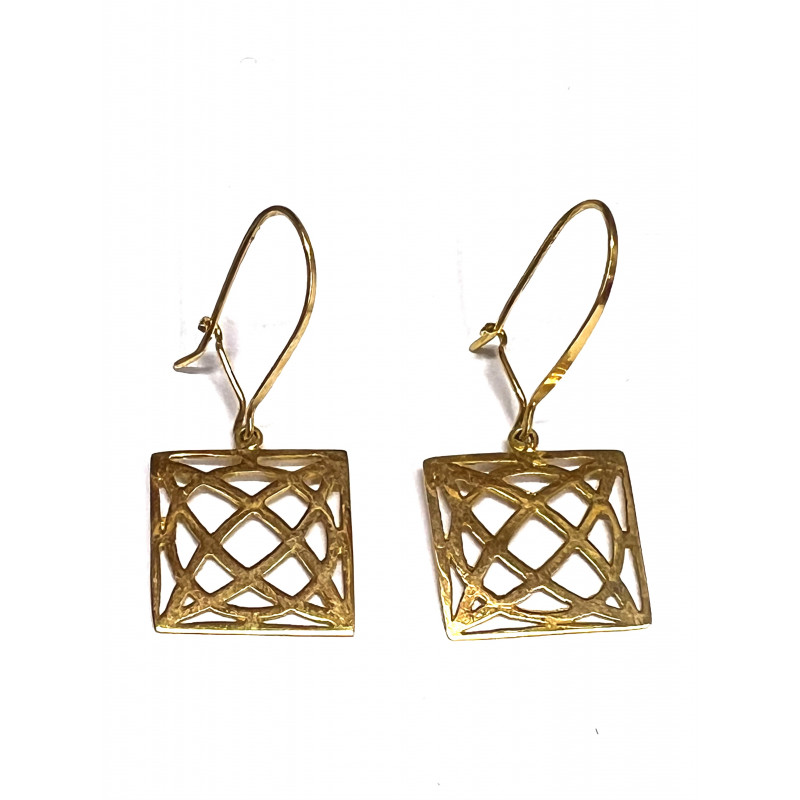 Pendientes largos de oro amarillo 203854