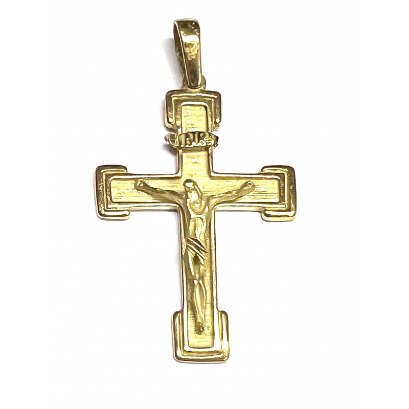 Cruz de oro  combinada mate y brillo - 90291