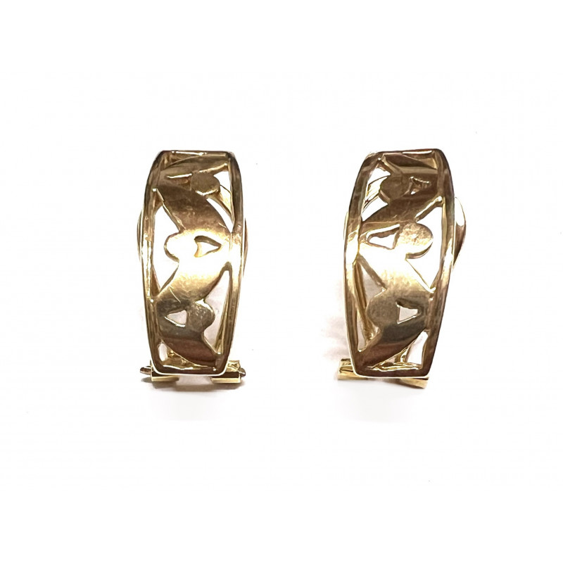 Pendientes oro con filigrana y cierre de omega
