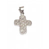 Cruz oro blanco  con circonitas - DI/105M