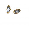 Pendientes de oro con  aguamarina  y cierre omega 2200097