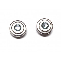 Colgante de oro blanco mate y brillo con aguamarina