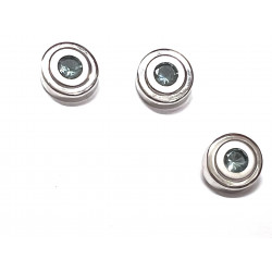 Colgante de oro blanco mate y brillo con aguamarina