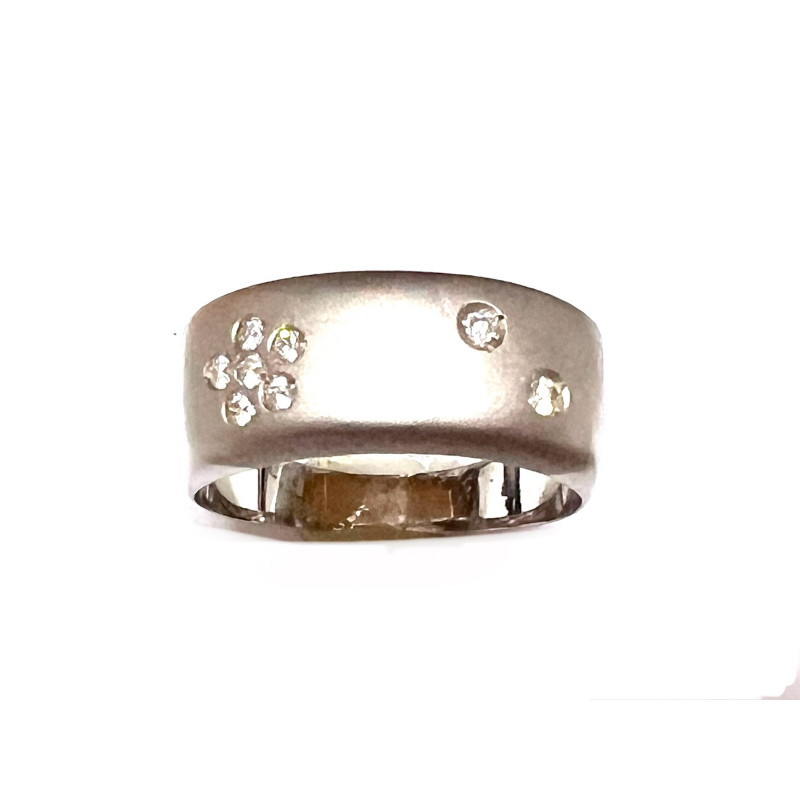 Anillo de oro blanco con circonitas - GA562/M