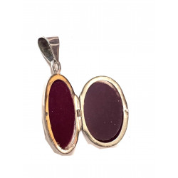 Colgante ovalado plata ramas