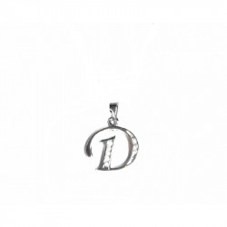 Colgante inicial de plata con circonitas letra D - S.BE77003D