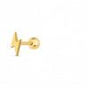 Piercing o pendiente de plata dorada Rayo 5 mm