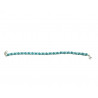 Pulsera bolas cristal en tonos azules con cierre y cadena alargadora de plata.