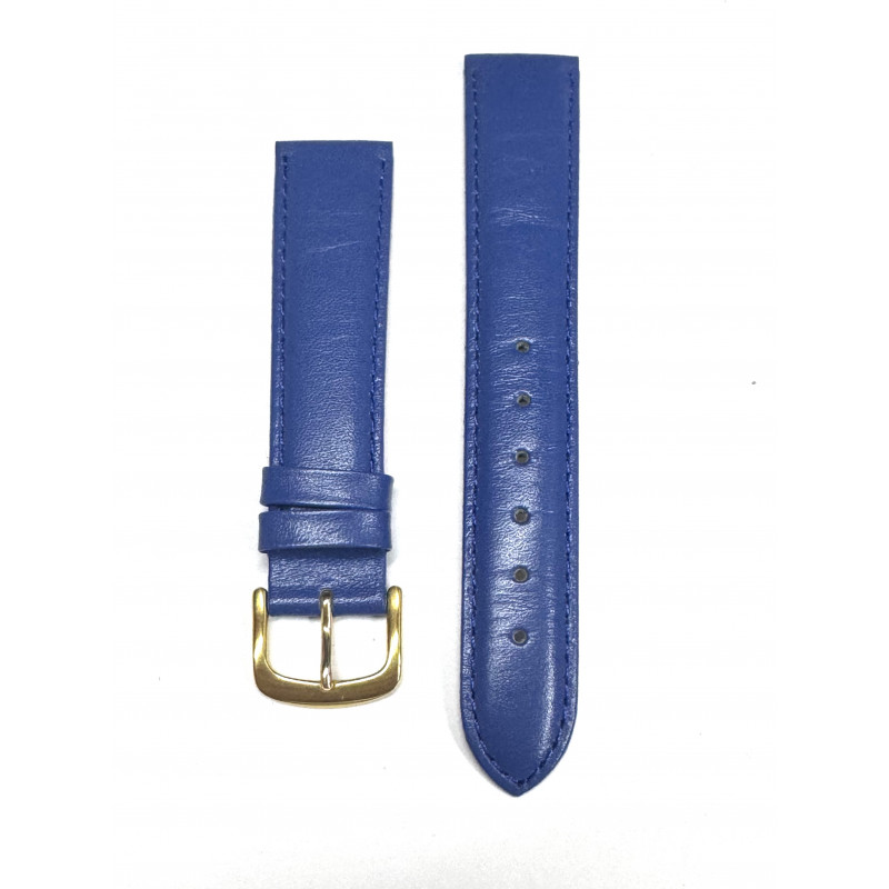 Correa azul 18mm con hebilla dorada