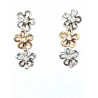 Pendientes oro blanco y rosa flores 314128/1