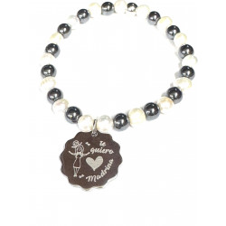 Pulsera bolas con chapa...