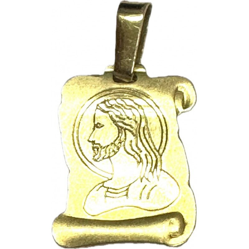 Pergamino oro con rostro Cristo