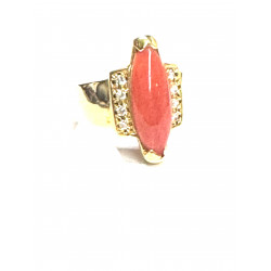 Anillo oro con coral y...