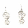 Pendientes plata con dos piezas circulares y cierre de gancho