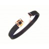 Pulsera de acero pavonado negro con terminales de oro blanco y brillantes - 11334/BBR/I