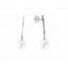 Pendientes largos de plata con circonitas y perla cultivada - A9P9992CP