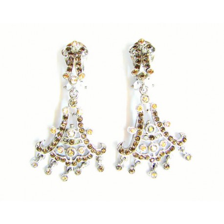 Pendientes de plata con circonitas y cierre omega - NP/490