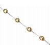 Pulsera de oro bicolor 18 kilates con circonitas - SF1602/12.52
