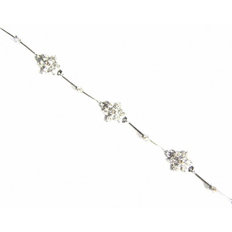 Pulsera de oro blanco 18 kilates y circonitas forma de roseta - 61994/9.08